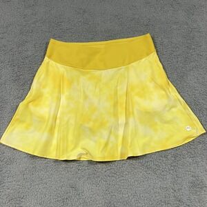 Puma Women's Power Shape Tie‎ Dye Golf Tennis Skirt L Lemon Yellow Shorts Under